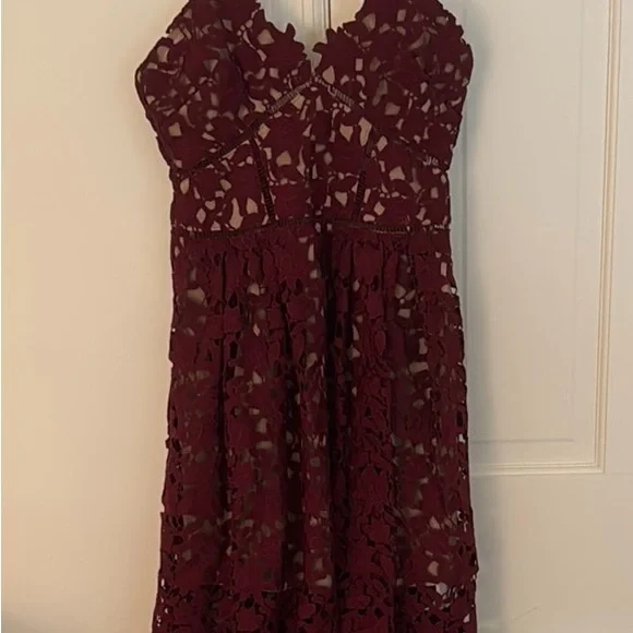 tight fitting burgundy prom dress La Femme Dress 32357